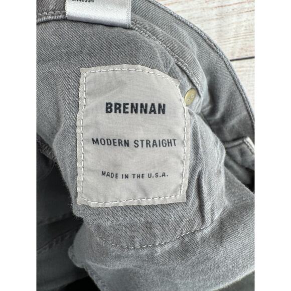 Baldwin Kansas City Brennan Modern Straight Jeans Men's 38 Gray Stretch - Picture 8 of 12
